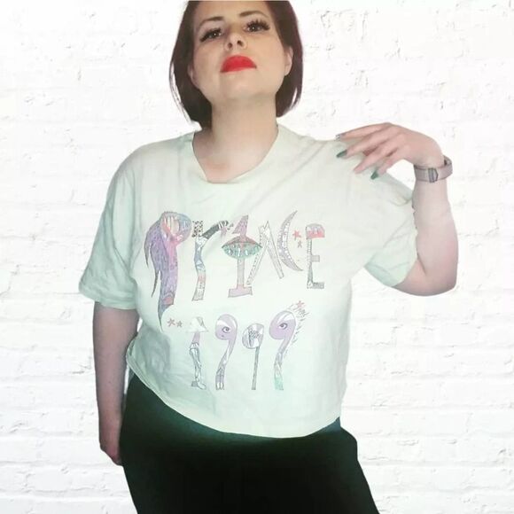 Daydreamer LA Green Prince 1999 Cropped Band Tee - Picture 1 of 9